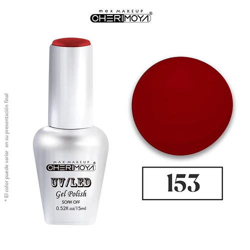 Esmalte Gel UV/LED Cherimoya 153 Rojo Oscuro 15ml - Chuys Beautys | Chuy's Beautys