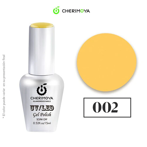 Esmalte Gel UV/LED Cherimoya 002 Amarillo 15ml - Chuys Beautys | Chuy's Beautys