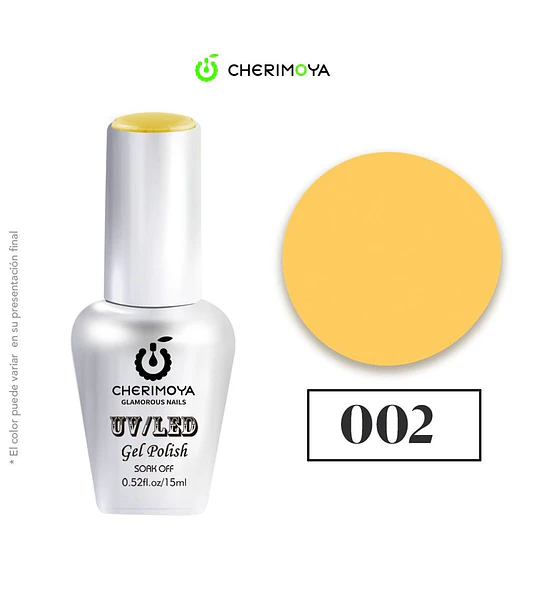 Esmalte Gel UV/LED Cherimoya 002 Amarillo 15ml
