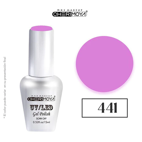 Esmalte Gel UV/LED Soak Off 441 Lila Cherimoya 15ml - Chuys Beautys | Chuy's Beautys