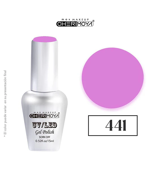 Esmalte Gel UV/LED Soak Off 441 Lila Cherimoya 15ml