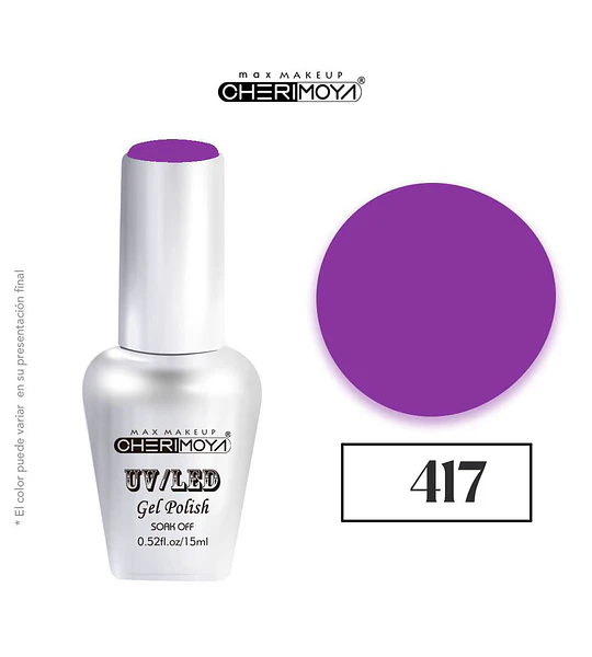 Esmalte Gel UV/LED Cherimoya 417 Morado Intenso 15ml
