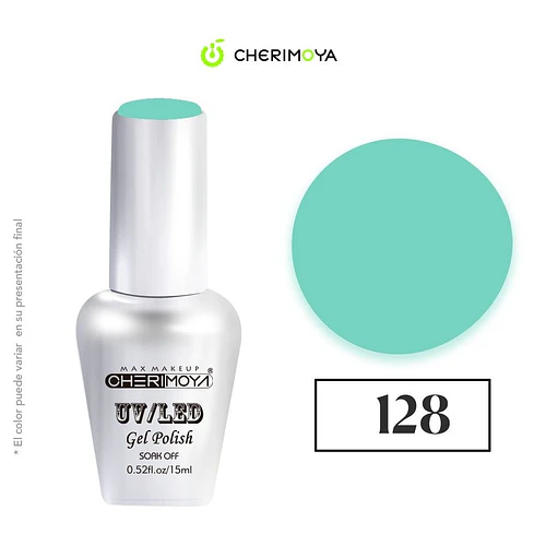 Esmalte Gel UV/LED Cherimoya 128 Soak Off 15ml - Chuys Beautys | Chuy's Beautys
