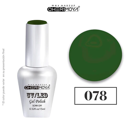 Esmalte Gel UV/LED Cherimoya 078 Verde Oscuro 15ml - Chuys Beautys | Chuy's Beautys