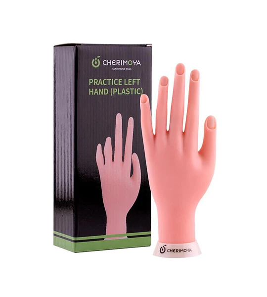 Mano de Práctica para Uñas Cherimoya Plástico Rosa