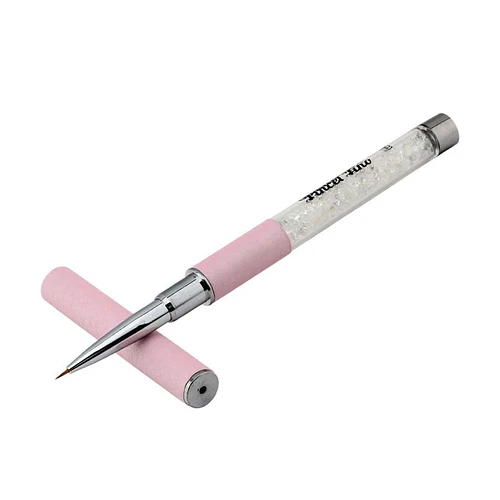 Pincel para uñas con diseño de cristales y tapa rosa - Chuys Beautys | Chuy's Beautys
