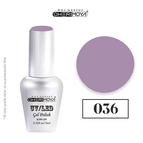 Esmalte Gel UV/LED Cherimoya Soak Off 036 15ml - Chuys Beautys | Chuy's Beautys