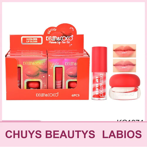 Set Labial de 2pcs Red Macaron - Chuys Beautys | Chuy's Beautys