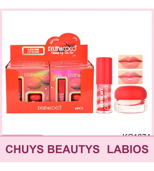 Set Labial de 2pcs Red Macaron