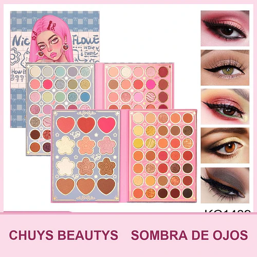 Paleta de Sombras Nice Flower de 117 Colores - Chuys Beautys | Chuy's Beautys