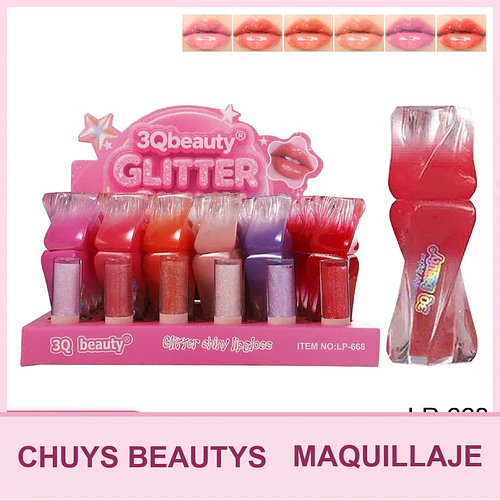 Brillos de Labios Shiny con Glitter - Chuys Beautys | Chuy's Beautys