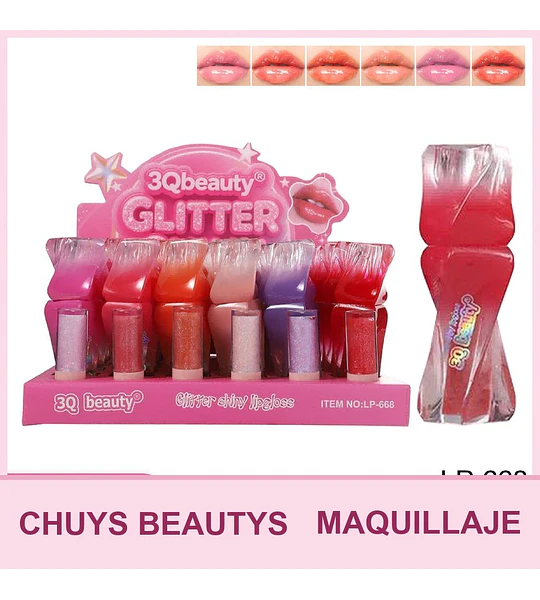 Brillos de Labios Shiny con Glitter