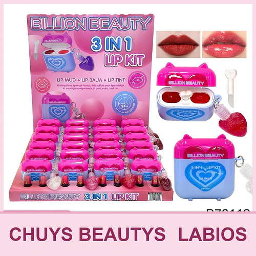 Kit Labial 3 En 1 (Mousse Labial+Balsamo+Tinta) - Chuys Beautys | Chuy's Beautys