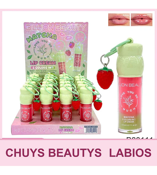 Crema Labial De Matcha Y Fresa