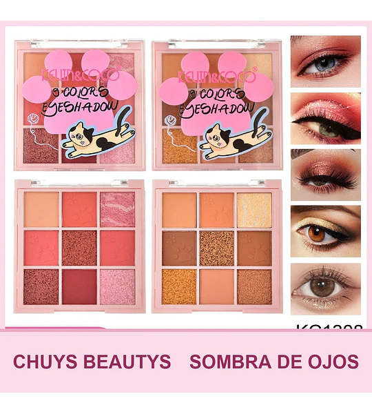 Sombra De Ojos Cute Cat De 9 Colores