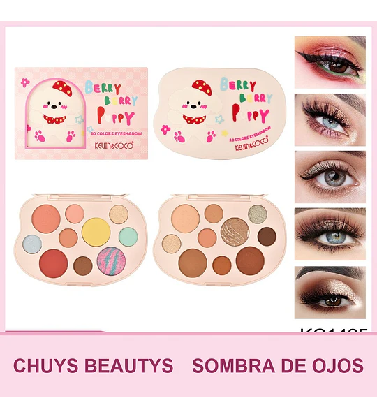 Paleta De Sombras De Ojos Strawberry Dog De 10 Colores