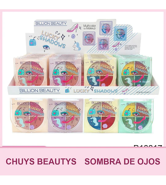 Mini Sombras de Ojos de 4 Colores Lucky Shadows