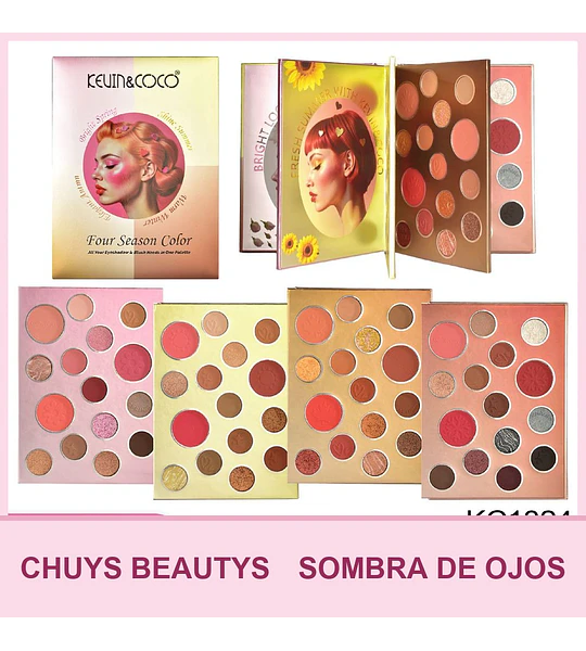 Paleta De Sombras Four Seasons De 60 Colores