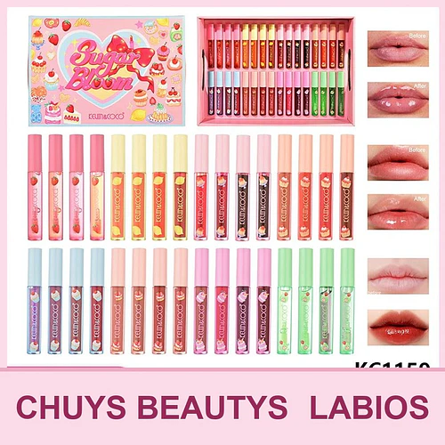 Set de Lipglosses Sugar Bloom de 32pcs - Chuys Beautys | Chuy's Beautys