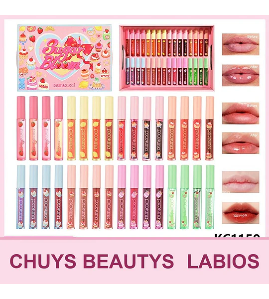 Set de Lipglosses Sugar Bloom de 32pcs