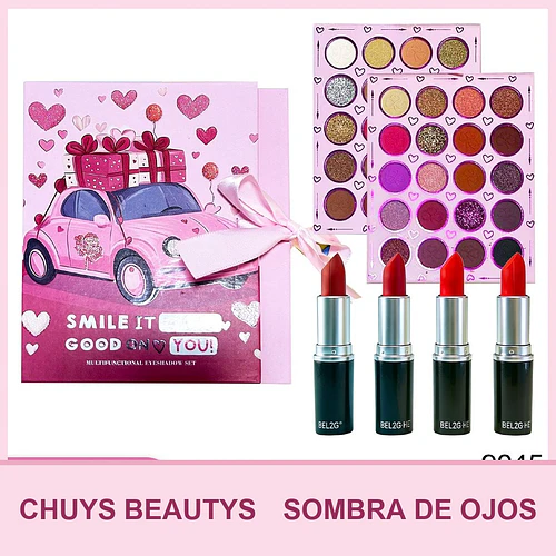 Set de Maquillaje con Brillos de Labios y Sombra de Ojos - Chuys Beautys | Chuy's Beautys