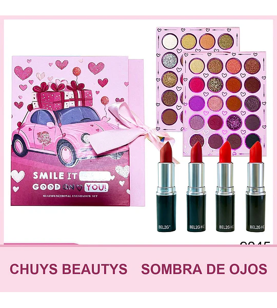 Set de Maquillaje con Brillos de Labios y Sombra de Ojos