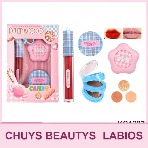Set de Maquillaje Candy de 3pcs (labial+sombra de ojos+lipgloss) - Chuys Beautys | Chuy's Beautys