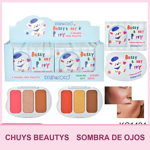 Paleta De Sombras De 3 Colores Cute Puppy - Chuys Beautys | Chuy's Beautys