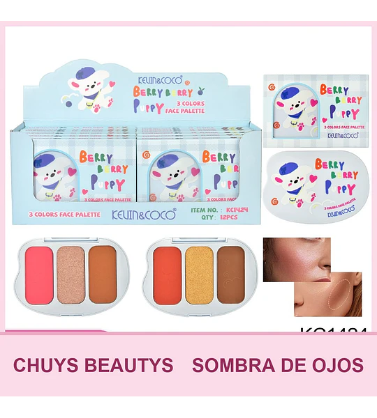 Paleta De Sombras De 3 Colores Cute Puppy
