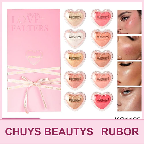 Set de Rubores e Iluminadores de 10pcs Sweet Dream Love - Chuys Beautys | Chuy's Beautys