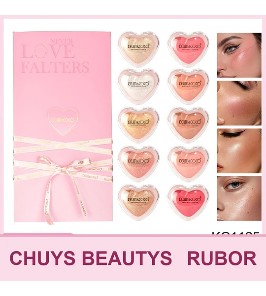Set de Rubores e Iluminadores de 10pcs Sweet Dream Love