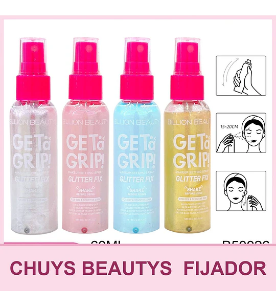 Spray Fijador De Maquillaje Con Glitter De 60Ml
