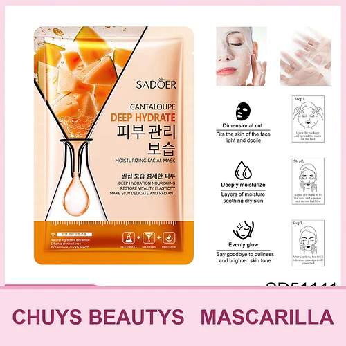 Mascarilla hidratante de melón dulce SADOER 25ml - Chuys Beautys | Chuy's Beautys