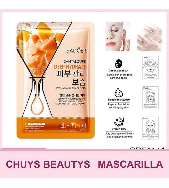 Mascarilla hidratante de melón dulce SADOER 25ml