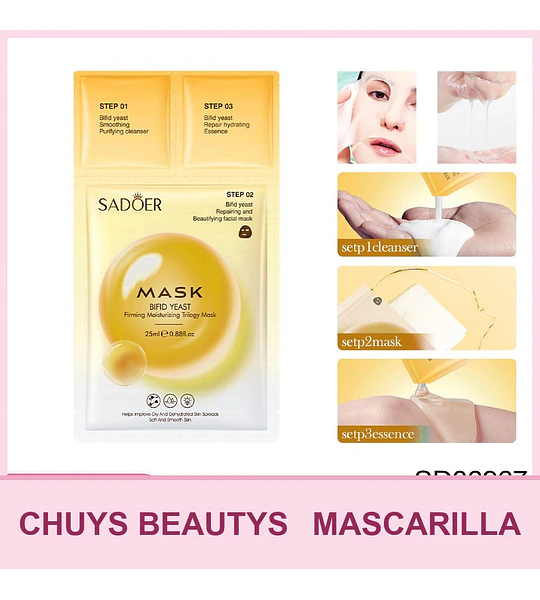 Mascarilla reafirmante de 3 pasos con lisado de fermento de bifida SADOER 25g