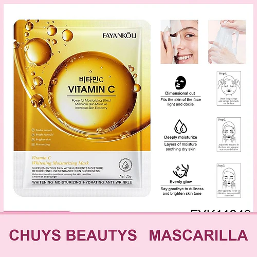 Mascarilla blanqueadora e hidratante con vitamina C de FAYANKOU 25g - Chuys Beautys | Chuy's Beautys