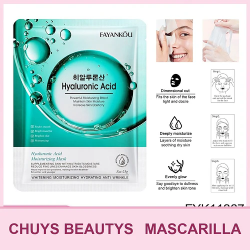 Mascarilla hidratante con ácido hialurónico FAYANKOU 25g - Chuys Beautys | Chuy's Beautys