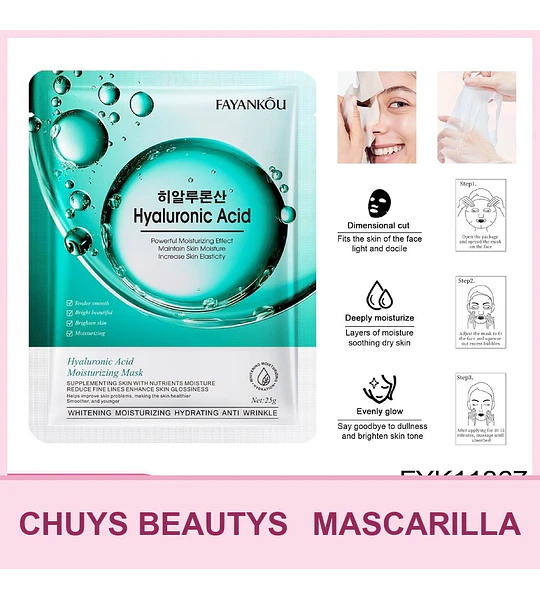 Mascarilla hidratante con ácido hialurónico FAYANKOU 25g