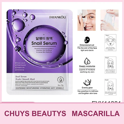 Mascarilla facial hidratante y suavizante con esencia de caracol FAYANKOU 25g - Chuys Beautys | Chuy's Beautys