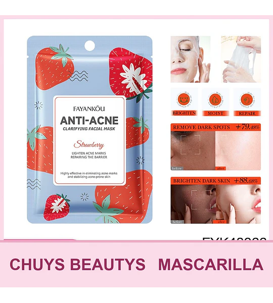 Mascarilla purificante antiacné con aroma a fresa de FAYANKOU 25ml
