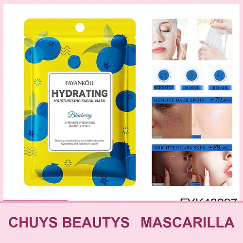 Mascarilla hidratante y humectante de arándanos FAYANKOU 25ml - Chuys Beautys | Chuy's Beautys
