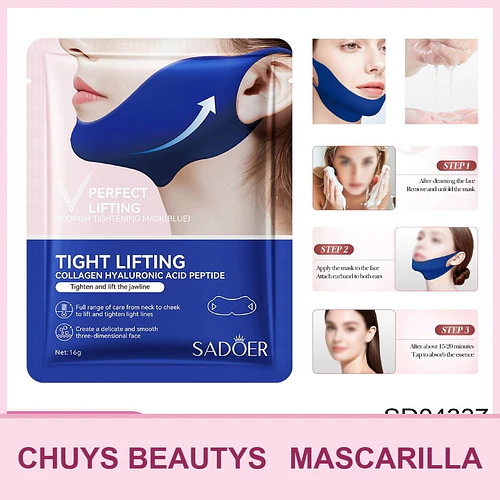 Mascarilla reafirmante y lifting facial con colágeno SADOER 16g - Chuys Beautys | Chuy's Beautys
