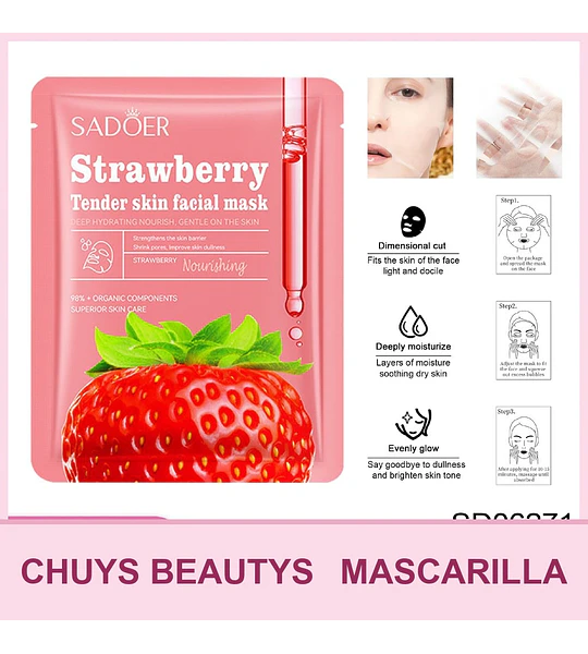 Mascarilla nutritiva e hidratante de fresa SADOER 25mg