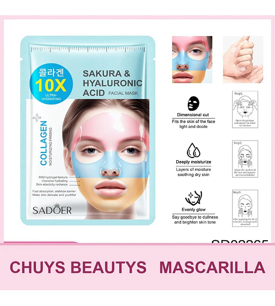 Mascarilla Facial de Sakura y Ácido Hialurónico