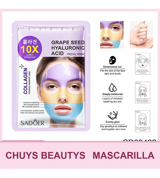 Mascarilla Facial de Semillas de Uva y Ácido Hialurónico