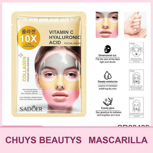 Mascarilla Facial de Vitamina C y Ácido Hialurónico - Chuys Beautys | Chuy's Beautys