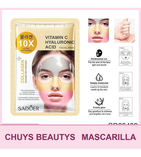 Mascarilla Facial de Vitamina C y Ácido Hialurónico