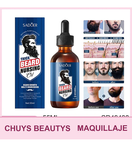 Aceite Para El Crecimiento De La Barba De 55ml