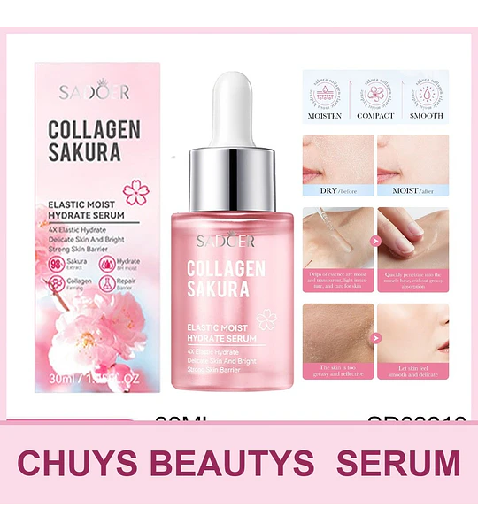 Esencia hidratante de colágeno con flor de cerezo SADOER 30ml
