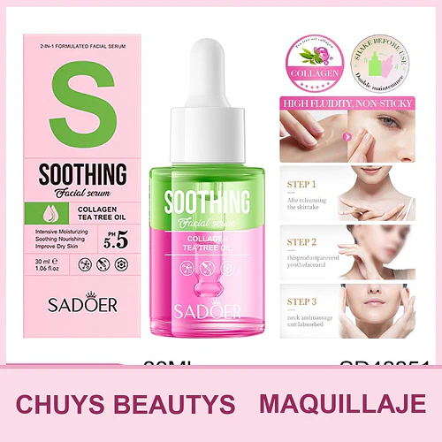 SADOER Double Layer Essence Cuidado de la piel - Aceite de árbol de té y colágeno 30ml - Chuys Beautys | Chuy's Beautys